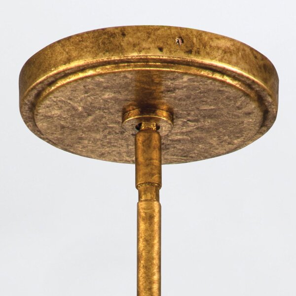 Hängeleuchte schmal Ø 15,9 cm Metall Glas in Blattgold Antik