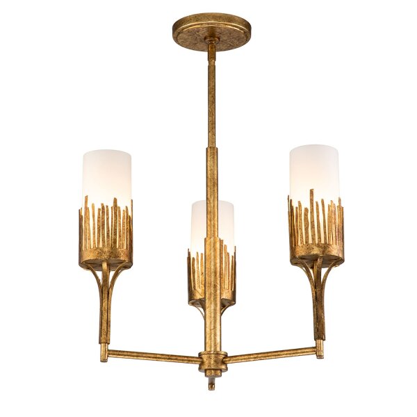 Kronleuchter Modern Ø 50,8 cm 3-armig E14 in Blattgold