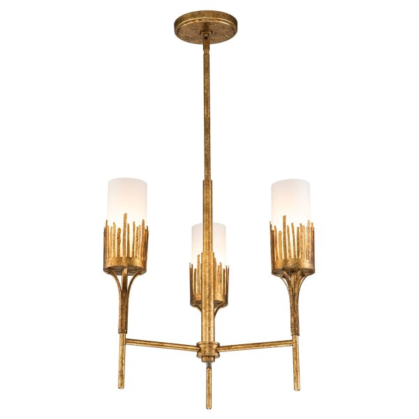 Kronleuchter Modern Ø 50,8 cm 3-armig E14 in Blattgold
