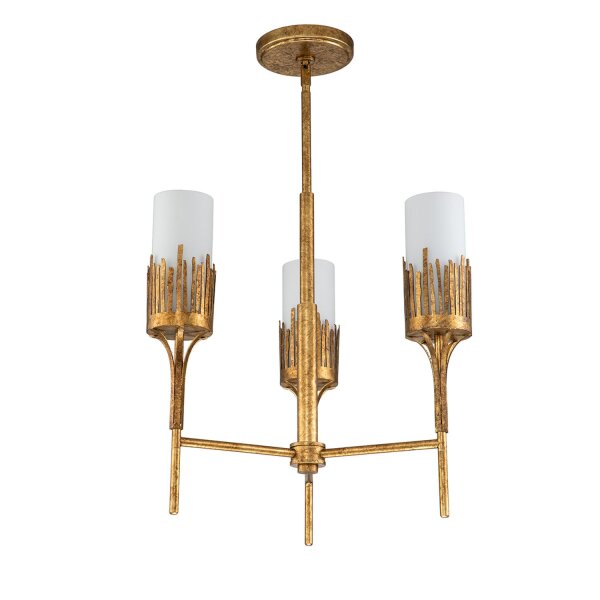 Kronleuchter Modern Ø 50,8 cm 3-armig E14 in Blattgold