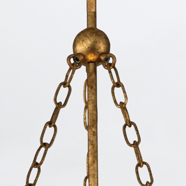 Hängelampe rund Ø 53,3 cm Metall Glas in Gold Weiß E27