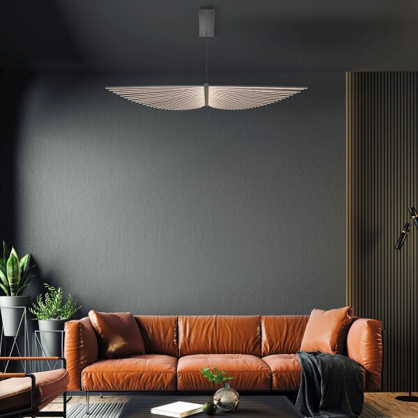 LED Hängelampe verstellbar B: 105 cm Schwarz Metall 3000K