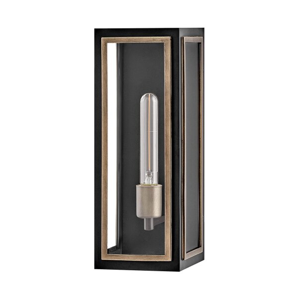 Außenlampe Wand 38,1 cm hoch IP44 E27 Aluminium Glas eckig