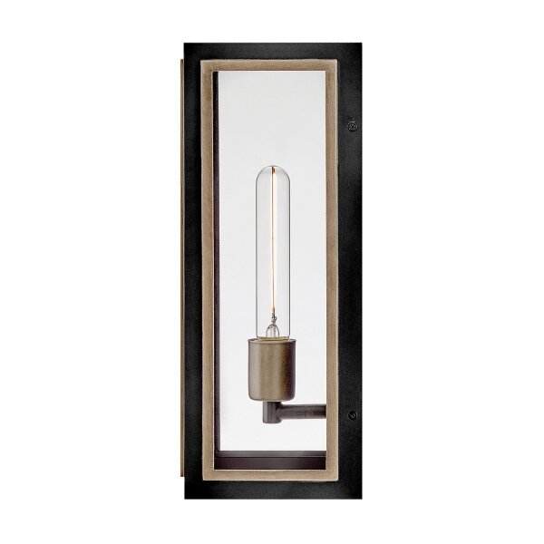 Außenlampe Wand 38,1 cm hoch IP44 E27 Aluminium Glas eckig