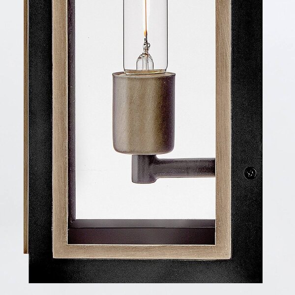 Außenlampe Wand 38,1 cm hoch IP44 E27 Aluminium Glas eckig