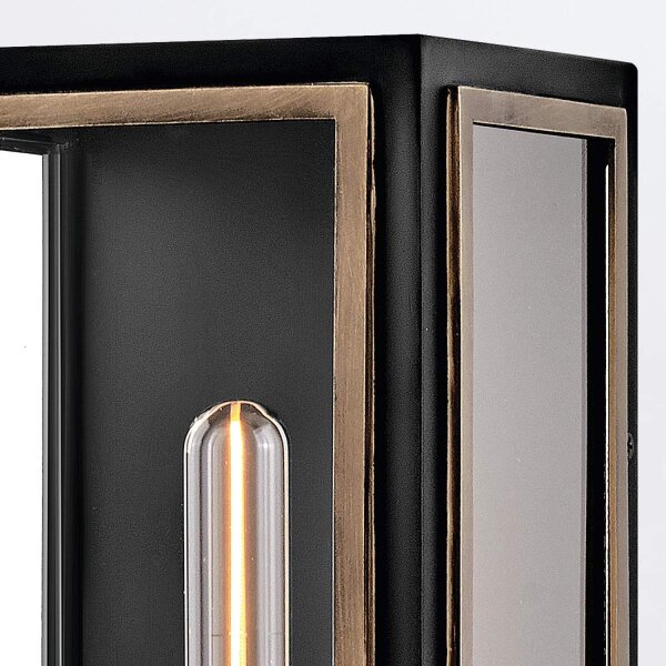 Außenwandleuchte Vintage H: 61 cm Alu Glas IP4 2x E27