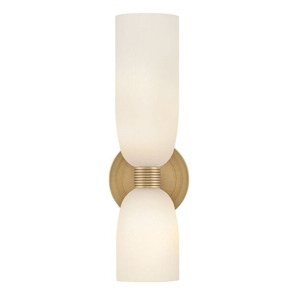 Badezimmerlampe Wand H: 37,3 cm IP44 in Messing Weiß