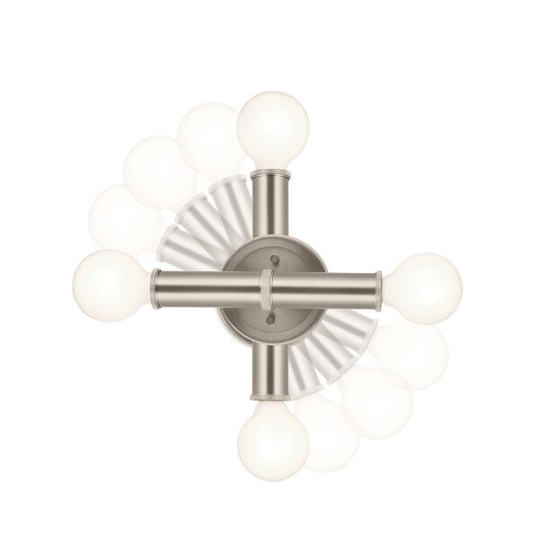 Wandlampe Bad 24,8 cm hoch IP44 Metall in Nickel 2x E27