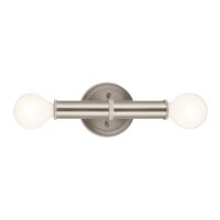 Wandlampe Bad 24,8 cm hoch IP44 Metall in Nickel 2x E27