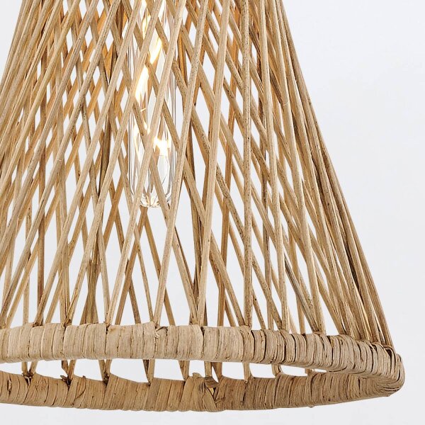 Hängeleuchte Rattan Ø 30,5 cm in Gold brüniert E27 JARLAN
