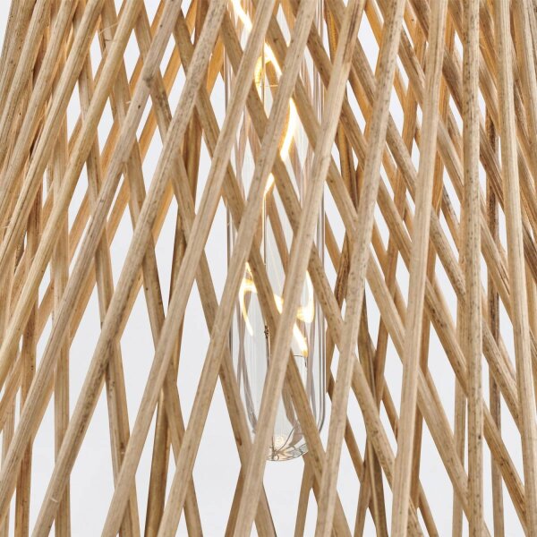 Hängeleuchte Rattan Ø 30,5 cm in Gold brüniert E27 JARLAN