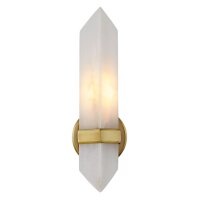 Wandlampe Alabaster Metall 38,1 cm E27 in Messing antik...
