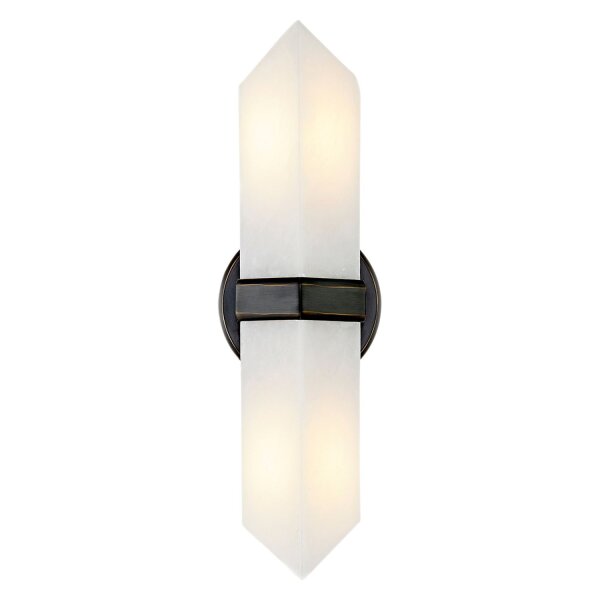 Wandleuchte indirekt H: 38,1 cm Alabaster Metall 2x E27