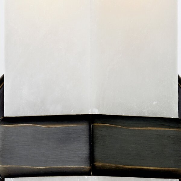 Wandleuchte indirekt H: 38,1 cm Alabaster Metall 2x E27