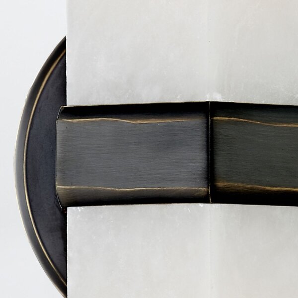 Wandleuchte indirekt H: 38,1 cm Alabaster Metall 2x E27