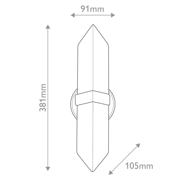 Wandleuchte indirekt H: 38,1 cm Alabaster Metall 2x E27