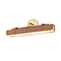 LED Bilderlampe B: 50,2 cm schwenkbar Metall veganes Leder
