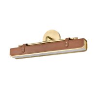 LED Bilderlampe B: 50,2 cm schwenkbar Metall veganes Leder