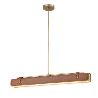 LED Pendelleuchte Balken B: 80 cm Metall Kunstleder 2620K