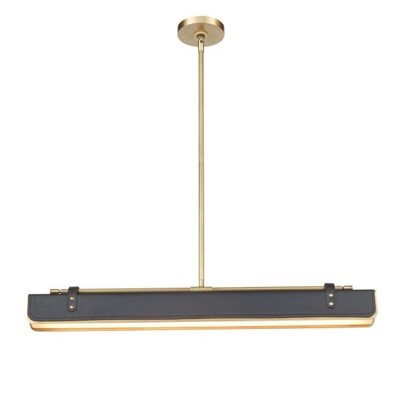 Hängelampe LED 80 cm breit Metall Kunstleder verstellbar