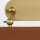 Bilderlampe LED B: 80 cm groß in Messing Antik Cognac