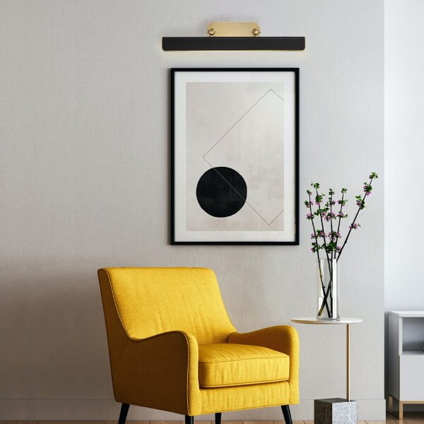 LED Bilderleuchte groß B: 80 cm Metall Kunstleder 2575 K