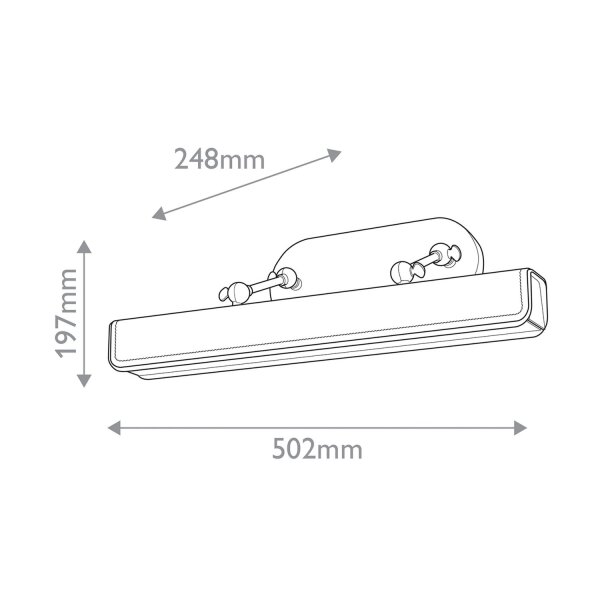Bilderlampe LED Metall Kunstleder 50,2 cm breit 2700K warm