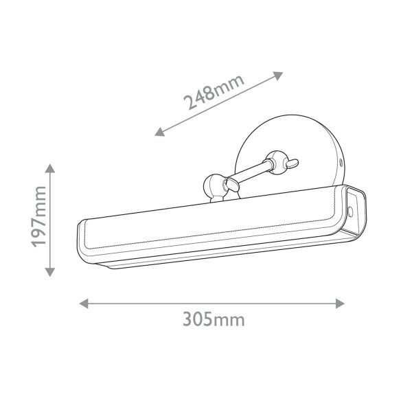 LED Bilderlampe klein B: 30,5 cm mit Arm verstellbar
