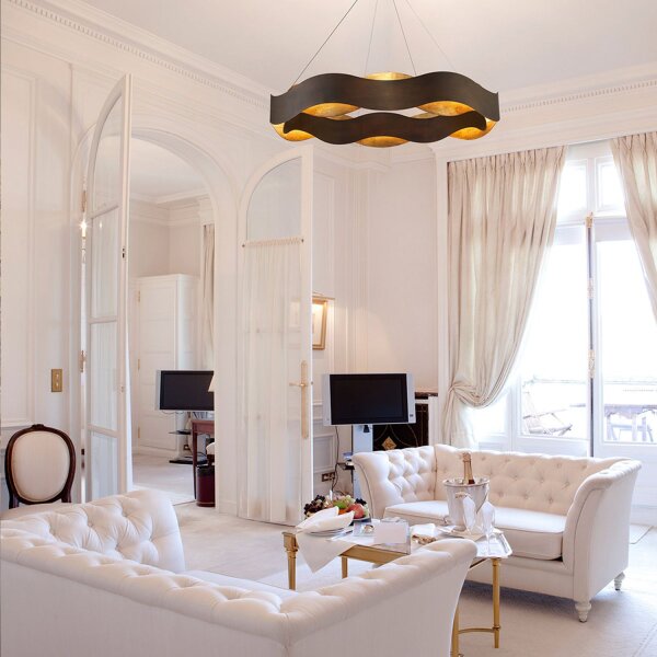LED Pendelleuchte Modern rund Ø 85 cm in Bronze Gold