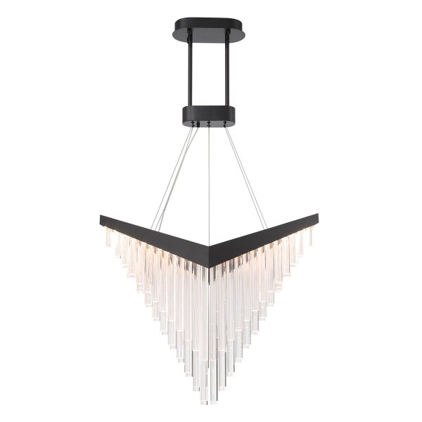Hängelampe LED B: 81 cm Schwarz 3000 K Metall Acrylkristalle