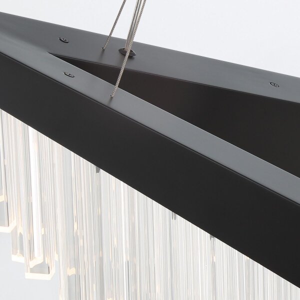 Hängelampe LED B: 81 cm Schwarz 3000 K Metall Acrylkristalle