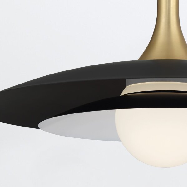 LED Hängelampe Schwarz Gold Ø 46 cm Retro 3000K Stahl Glas
