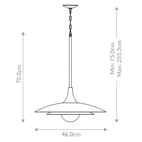 LED Hängelampe Schwarz Gold Ø 46 cm Retro 3000K Stahl Glas