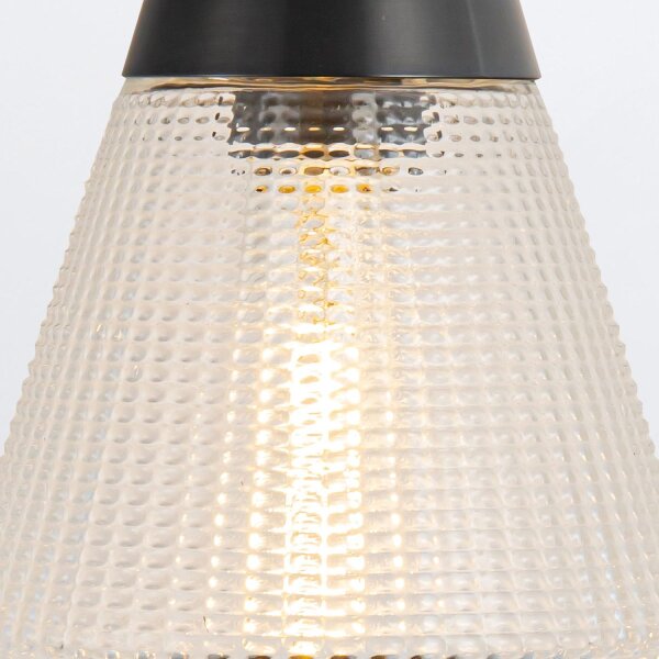 Wandlampe Art Déco H: 29,5 cm Metall Glas E27 in Bronze Antik
