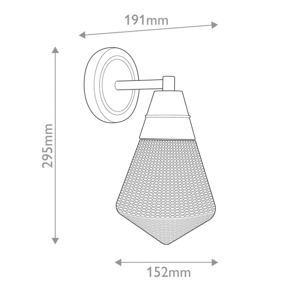 Wandlampe Art Déco H: 29,5 cm Metall Glas E27 in Bronze Antik