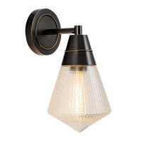 Wandlampe Art D&eacute;co H: 29,5 cm Metall Glas E27 in...