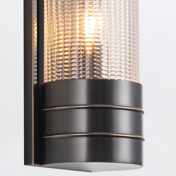 Wandlampe Metall Glas 46,7 cm hoch 2x E27 in Bronze Antik