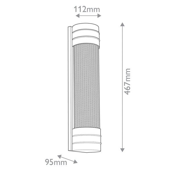 Wandlampe Metall Glas 46,7 cm hoch 2x E27 in Bronze Antik