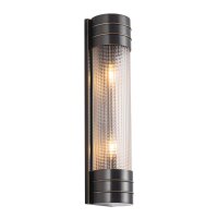Wandlampe Metall Glas 46,7 cm hoch 2x E27 in Bronze Antik