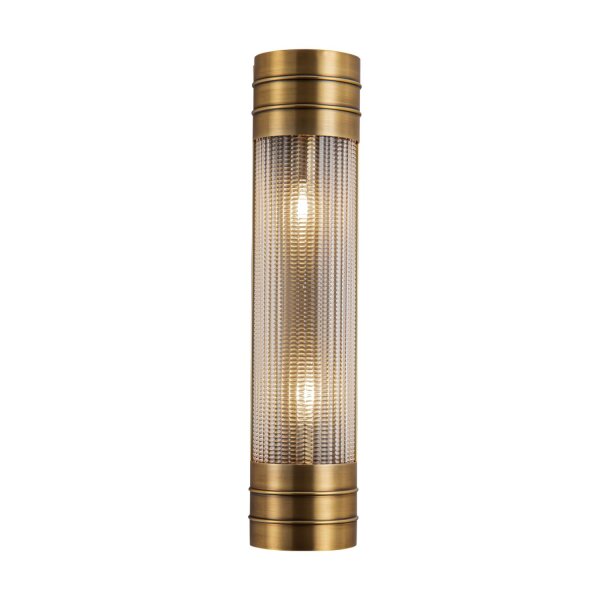 Art Déco Wandleuchte innen 46,7 cm hoch in Messing antik E27