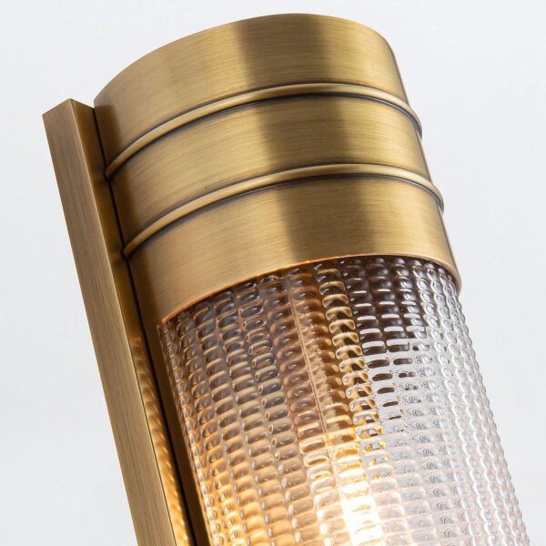 Art Déco Wandleuchte innen 46,7 cm hoch in Messing antik E27