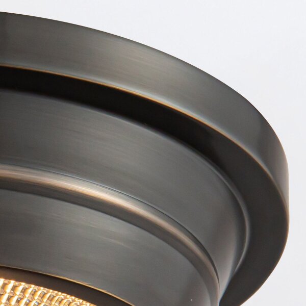 Deckenleuchte rund D: 25,7 cm Metall Glas E14 Art Déco