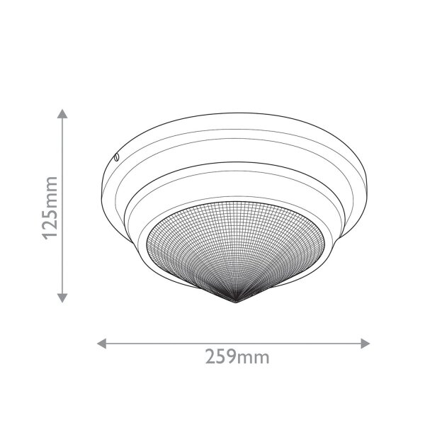Deckenleuchte rund D: 25,7 cm Metall Glas E14 Art Déco
