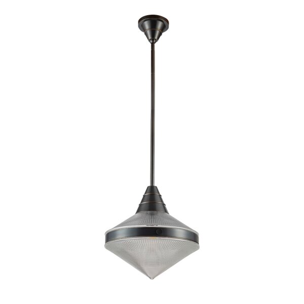 Hängeleuchte Glas Metall Ø 34,3 cm in Bronze Antik E27