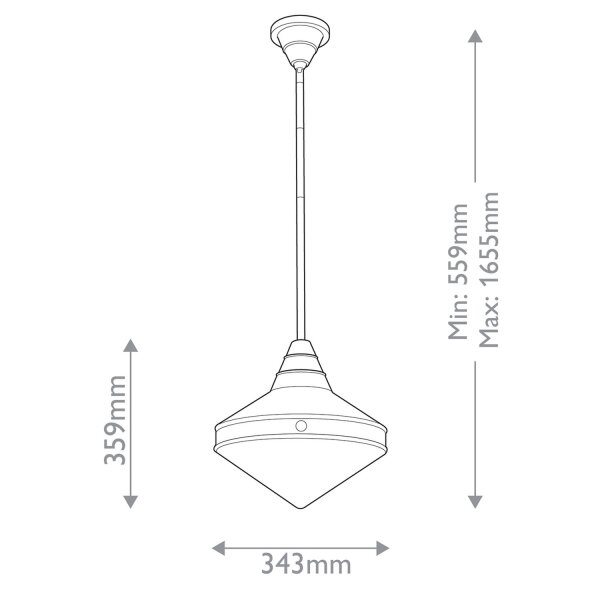Hängeleuchte Glas Metall Ø 34,3 cm in Bronze Antik E27