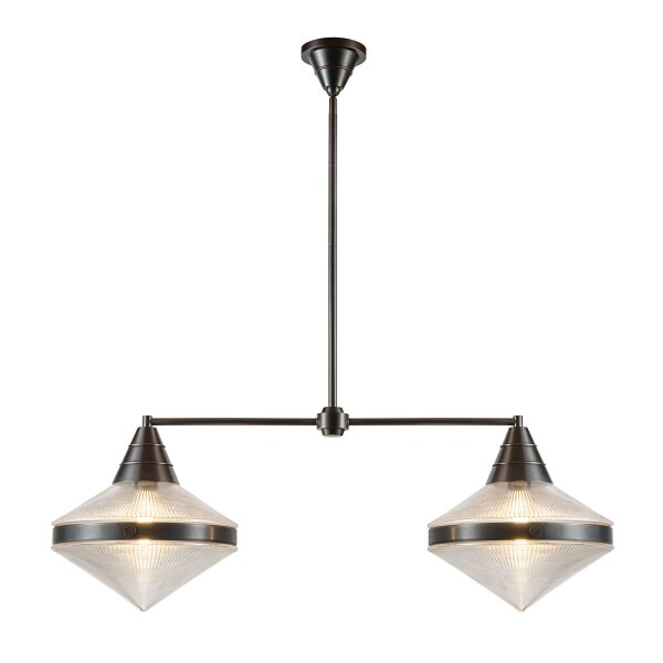 Pendelleuchte Art Déco B: 103,2 cm Bronze Antik 2-flammig E27
