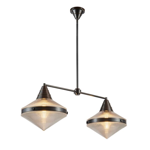 Pendelleuchte Art Déco B: 103,2 cm Bronze Antik 2-flammig E27