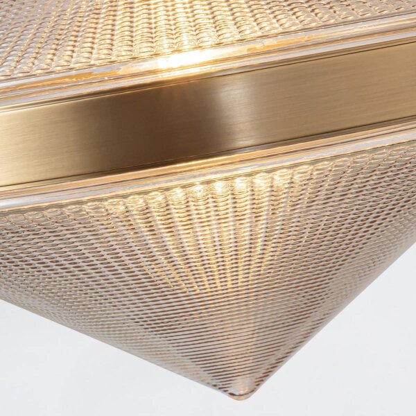 Pendelleuchte Metall Glas B: 103,2 cm in Messing antik E27