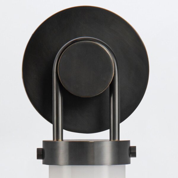 Wandleuchte Metall Glas E27 H: 40 cm in Bronze Antik