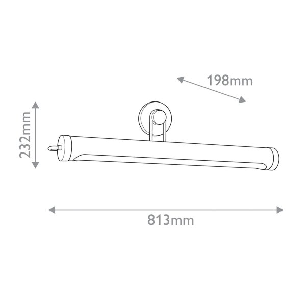 Bilderlampe Metall 81,3 cm breit groß in Bronze Antik 2x E27